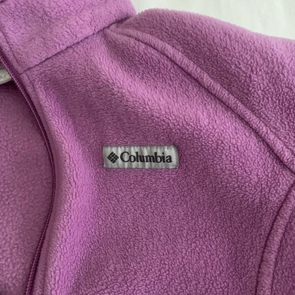 Columbia Youth Girls Fleece Zip Up Jacket Size Large 14/16 Violet Purple Lilac - Picture 8 of 11